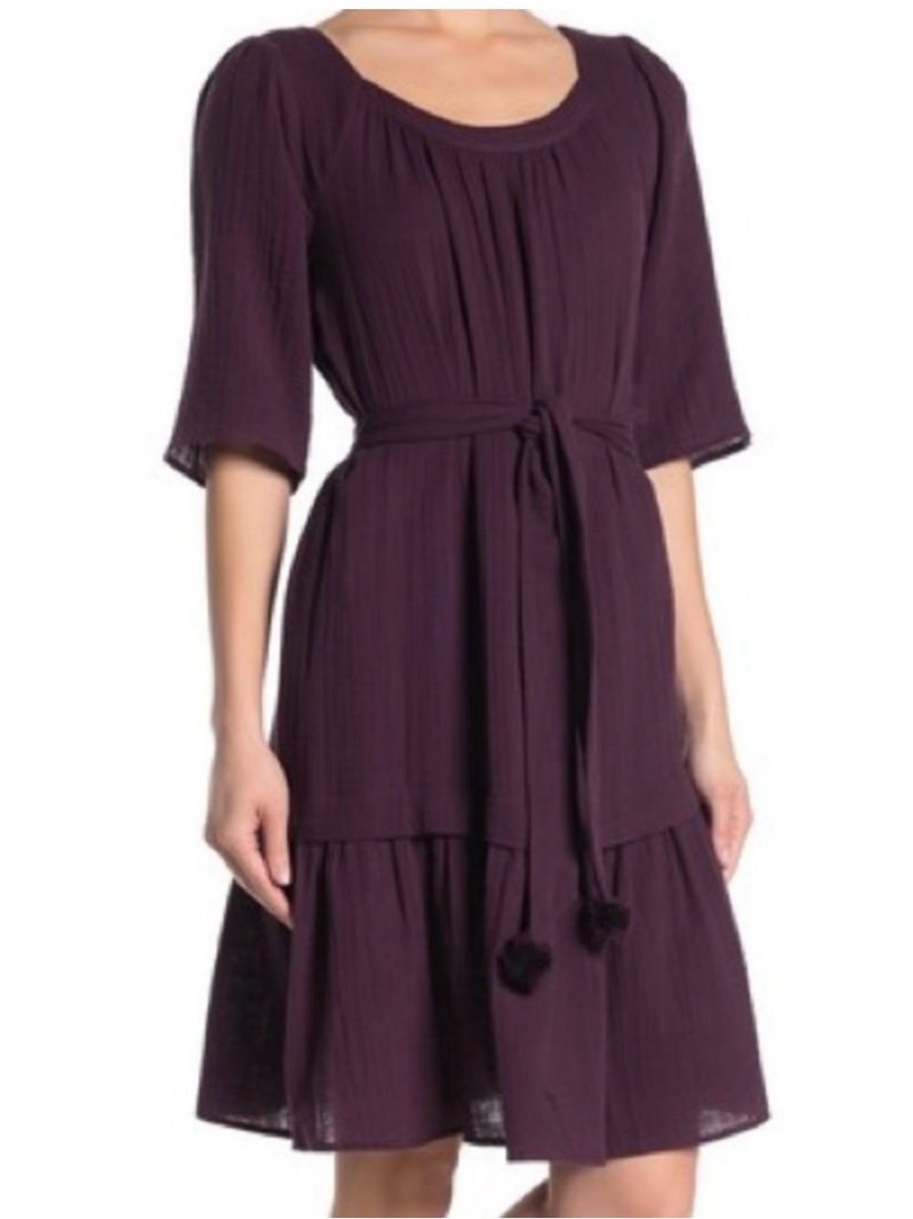 NWT Johnny Was Calmé Double Gauze Belted Facing Tier Dress